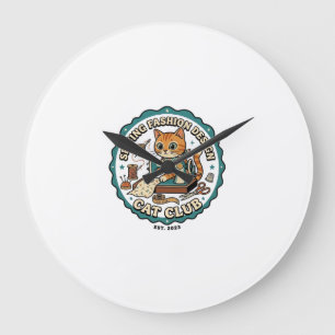 Sewing Fashion Design Cat Cat Lover Gift - Sewing Large Clock