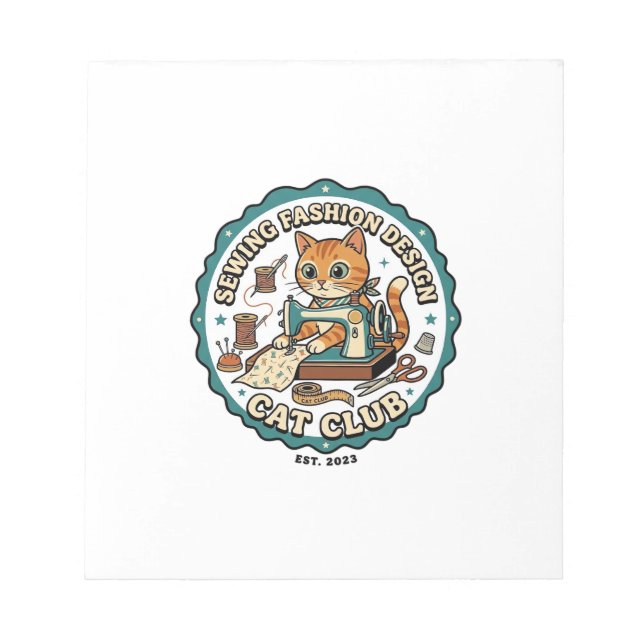 Sewing Fashion Design Cat Cat Lover Gift - Sewing  Notepad (Front)