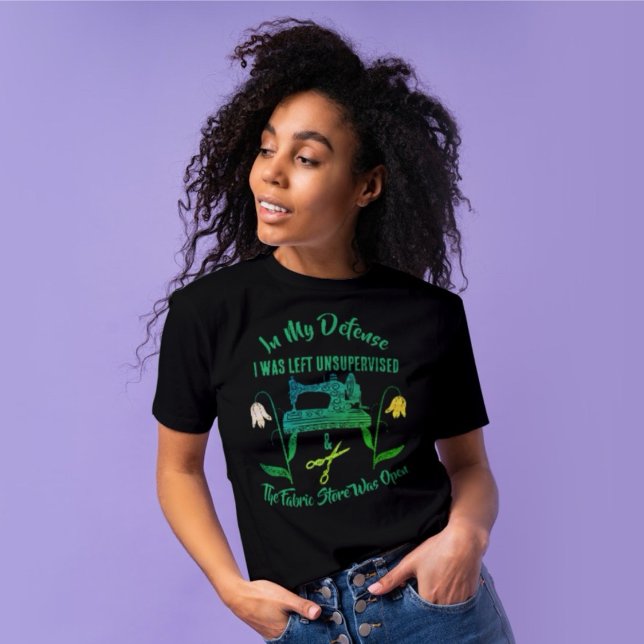 Sewing Funny Quote in Green-Sewing Machine T-Shirt (Creator Uploaded)