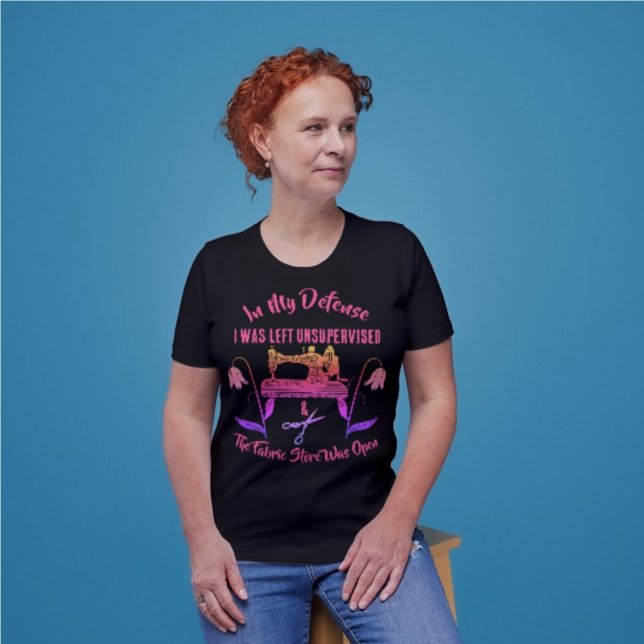Sewing Funny Quote in Pink-Sewing Machine T-Shirt (Creator Uploaded)