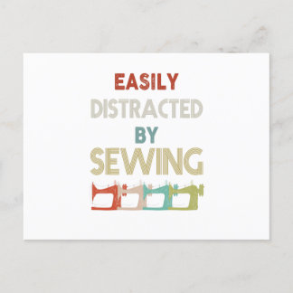 Sewing Gift | Esaily Distracted By Sewing Announcement Postcard