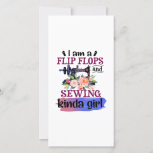 Sewing Gift I Am A Flip Flops And Sewing Thank You Card