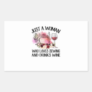 Sewing Gift   Just A Woman Who Loves Sewing Rectangular Sticker