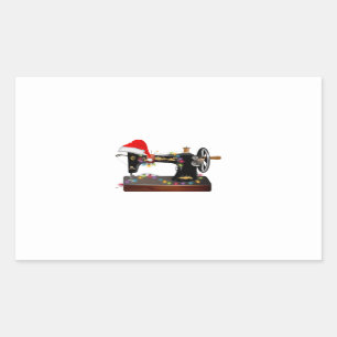 Sewing Gift   Merry Christmas Sewing Lover Rectangular Sticker