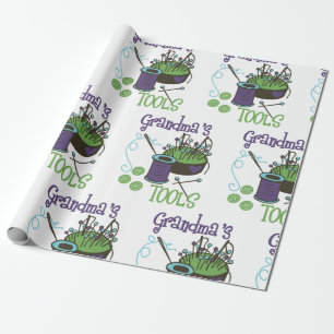 Sewing Grandma Wrapping Paper
