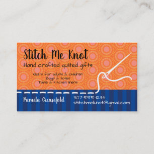 Sewing hand stitching needle thread quilting business card
