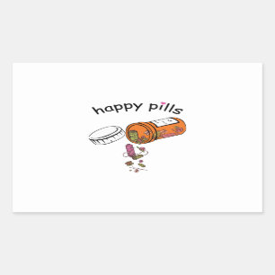 Sewing Happy Pills Sewing Rectangular Sticker