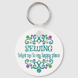 Sewing Happy Place Key Ring