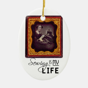Sewing Is My Life Ceramic Tree Decoration
