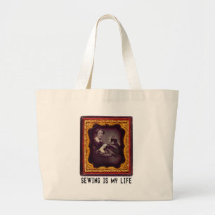 Sewing Is My Life Large Tote Bag