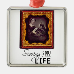Sewing Is My Life Metal Tree Decoration