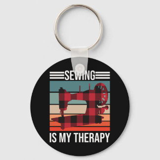 Sewing Is My Therapy Key Ring