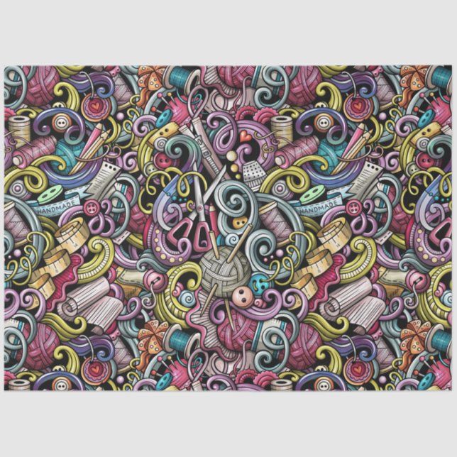 Sewing - Knitting Gift Wrap Tissue Paper (Front)