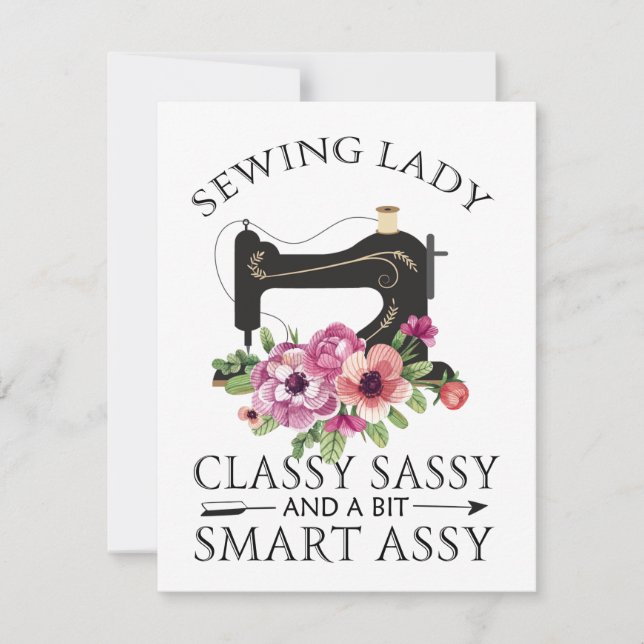 Sewing Lady Class Sassy And A Bit Smart Assy Invitation (Front)