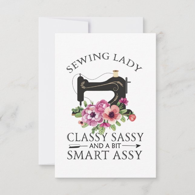 Sewing Lady Class Sassy And A Bit Smart Assy Invitation (Front)