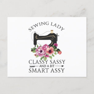 Sewing Lady Class Sassy And A Bit Smart Assy Invitation Postcard