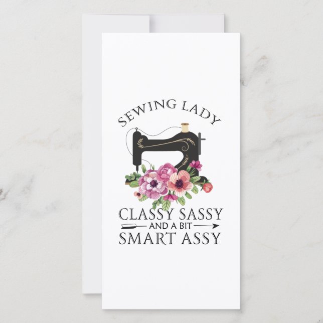 Sewing Lady Class Sassy And A Bit Smart Assy Thank You Card (Front)