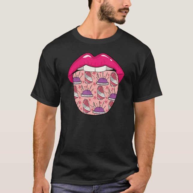 Sewing Lips Sewer Handcraft   Seamstress Machine S T-Shirt (Front)