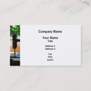 Sewing Machine and Lamp Business Card