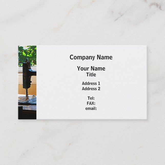 Sewing Machine and Lamp Business Card (Front)