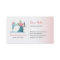 Sewing machine business card watercolor teal pink