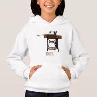 Sewing machine cartoon illustration 