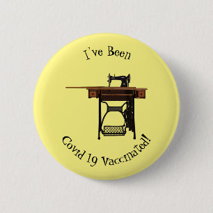 Sewing machine cartoon illustration 6 cm round badge