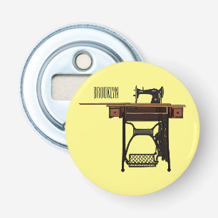 Sewing machine cartoon illustration bottle opener