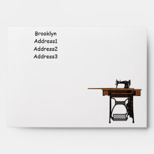 Sewing machine cartoon illustration envelope