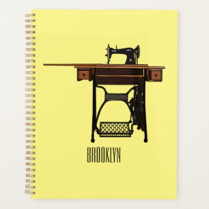 Sewing machine cartoon illustration  planner