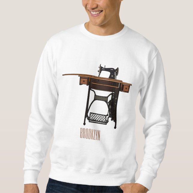 Sewing machine cartoon illustration  sweatshirt (Front)