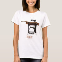 Sewing machine cartoon illustration