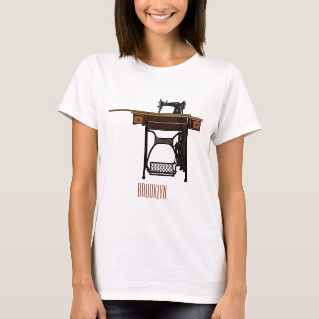 Sewing machine cartoon illustration  T-Shirt (Front)
