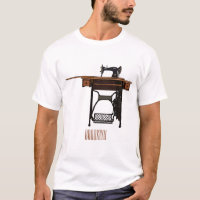 Sewing machine cartoon illustration