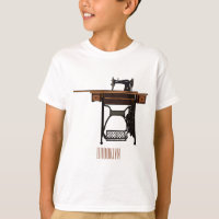 Sewing machine cartoon illustration 