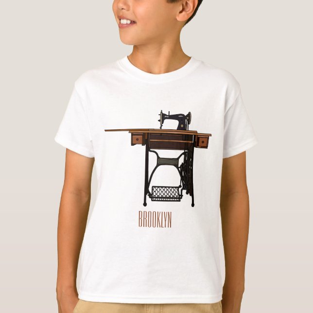 Sewing machine cartoon illustration  T-Shirt (Front)