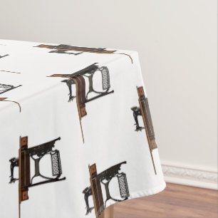 Sewing machine cartoon illustration  tablecloth