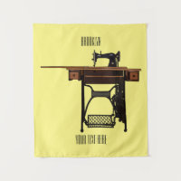 Sewing machine cartoon illustration 