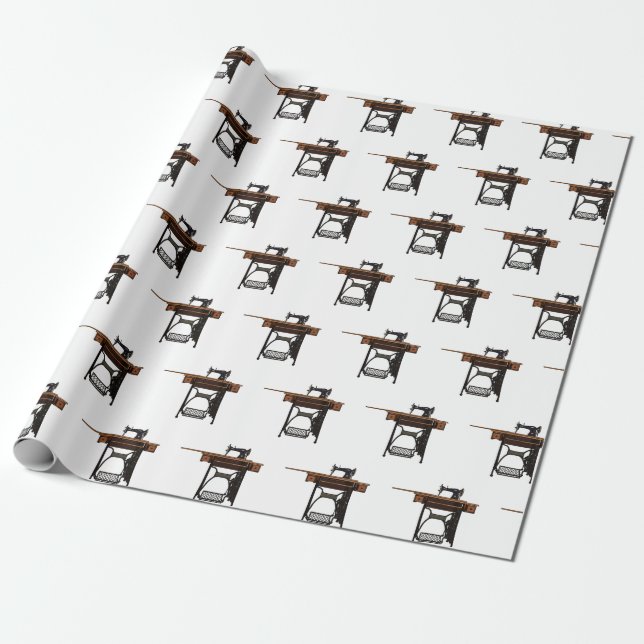 Sewing machine cartoon illustration  wrapping paper (Unrolled)
