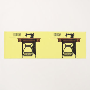 Sewing machine cartoon illustration  yoga mat