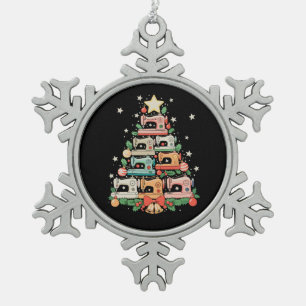 Sewing Machine Christmas Tree Stitch Knit Sew Xmas Snowflake Pewter Christmas Ornament