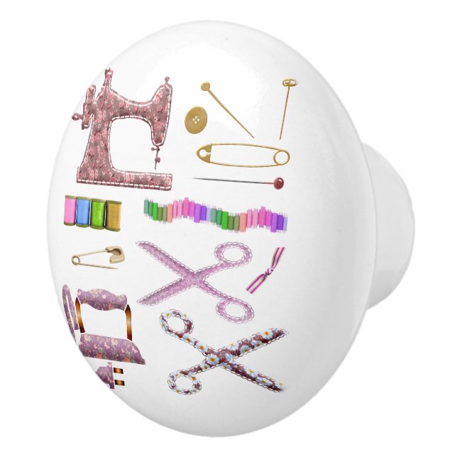 Sewing Machine & Craft Accessories Drawer Ceramic Knob (Right)