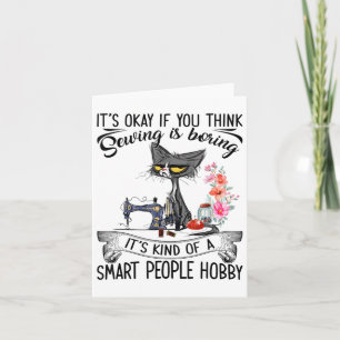 Sewing Machine Craft Quilting Sewer Cat Sewing  Card