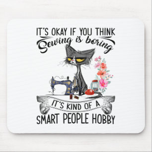 Sewing Machine Craft Quilting Sewer Cat Sewing Mouse Pad