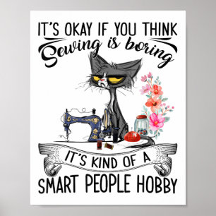 Sewing Machine Craft Quilting Sewer Cat Sewing  Poster