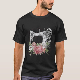 Sewing Machine Craft Quilting Sewer Flowers Sewing T-Shirt