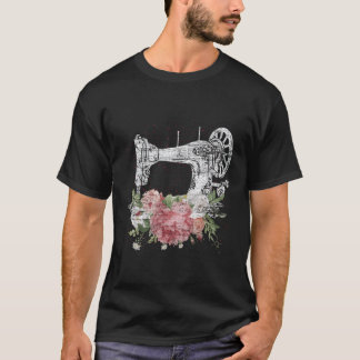 Sewing Machine Craft Quilting Sewer Flowers Sewing T-Shirt