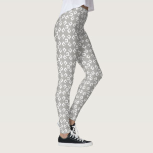 Sewing Machine Crafts White + Grey Leggings