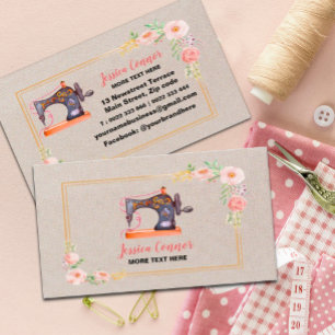 Sewing machine Cream off-white Background Business Card