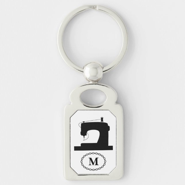 Sewing Machine Custom Initial/Colour Light Key Ring (Front)